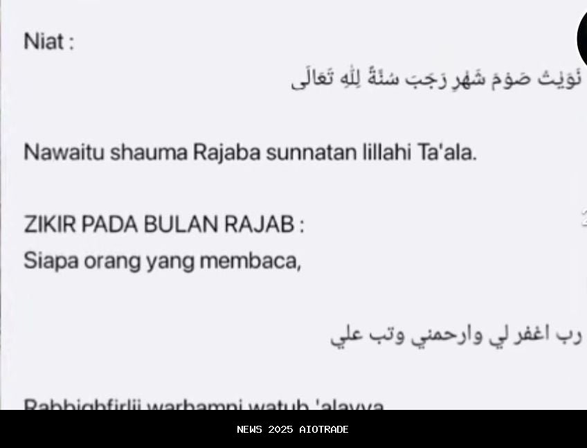 Jadwal Puasa Rajab Terbaru dan Niat Lengkap