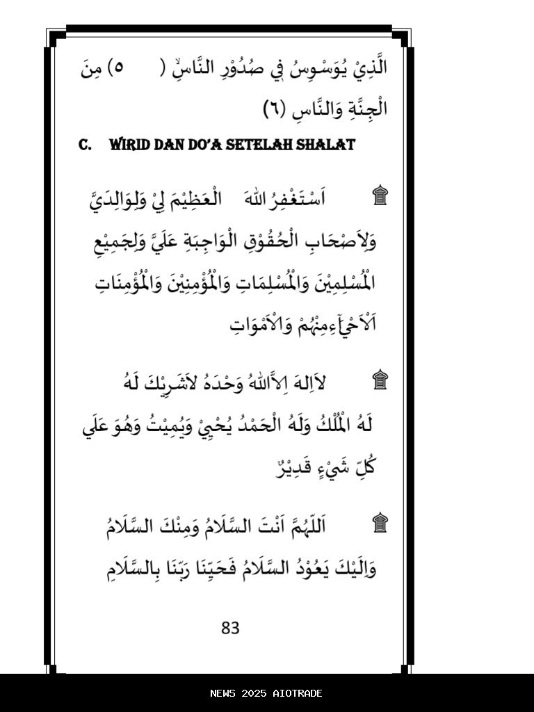 Dzikir dan Doa Setelah Sholat Wajib Lengkap dengan Artinya