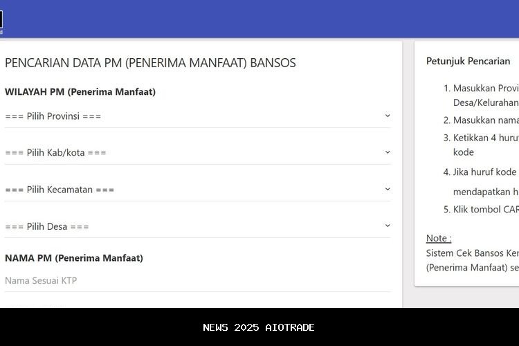 Cek Bansos Oktober 2025 via HP: PKH dan BPNT Mulai Cair