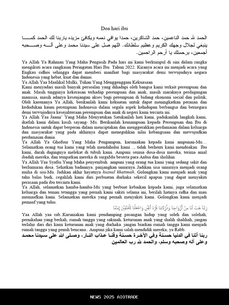 Kumpulan doa Hari Ibu 2025, tajwid sempurna untuk posting sosial media dengan foto ibu