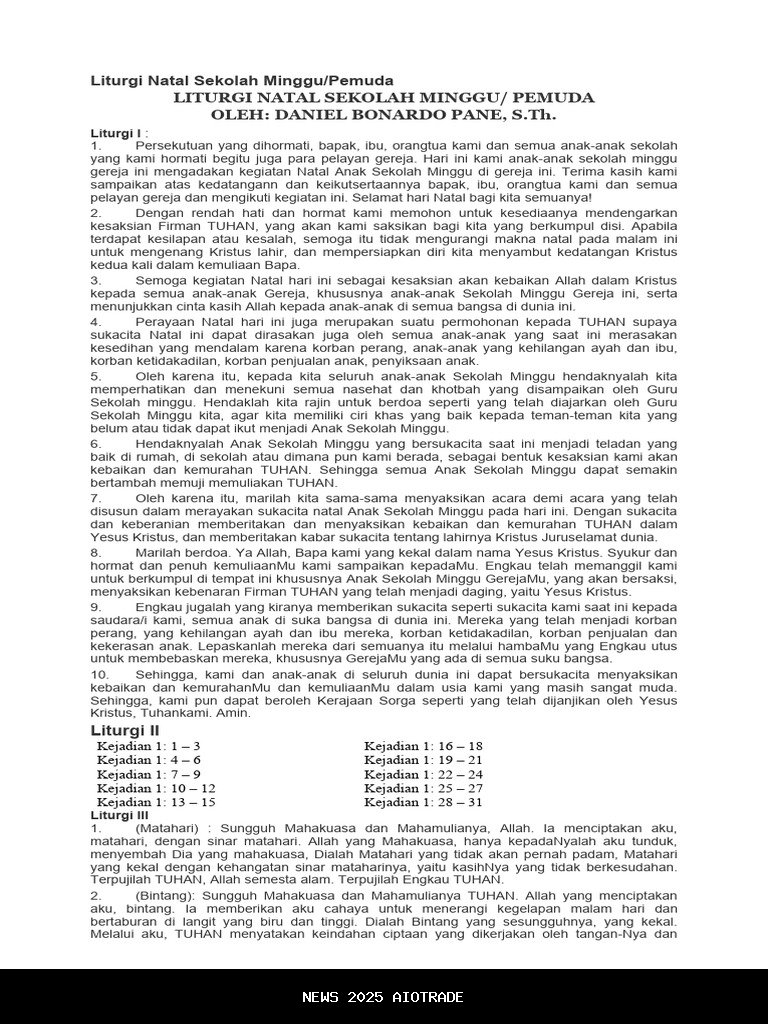 Bacaan Liturgi Hari Ini, 21 Desember 2025, Minggu Adven Jelang Natal