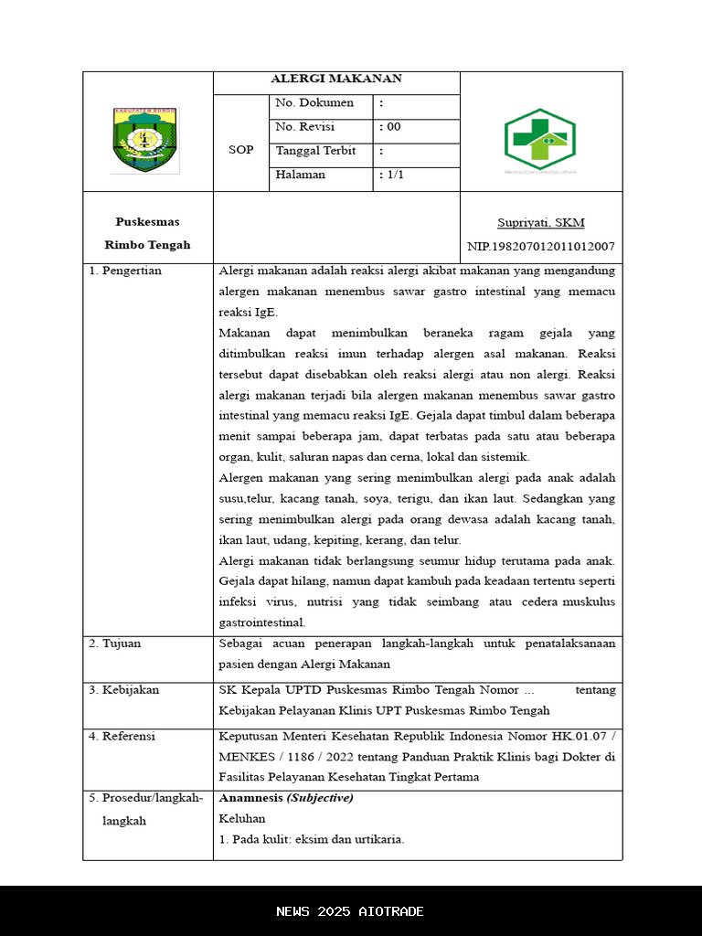 Dinkes Penajam Minta Siswa Laporkan Alergi Makanan ke Sekolah